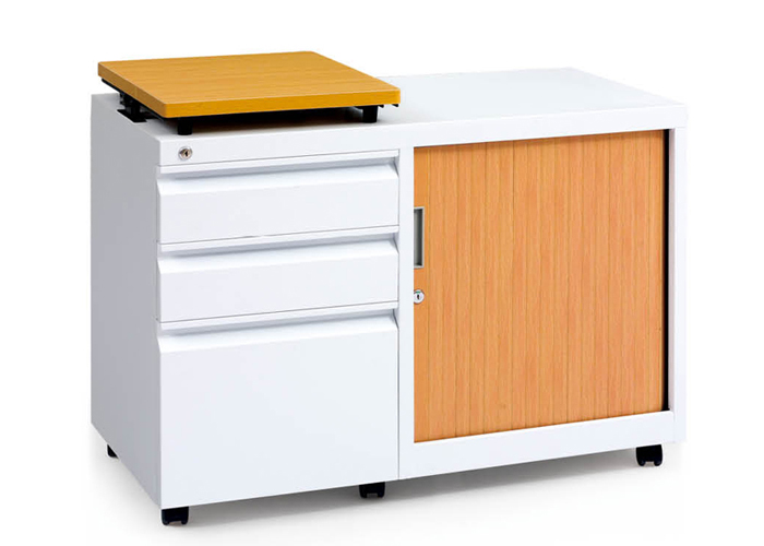 Steel Furniture|Steel Cabinet|Office Furniture|Floor cabinet with rolling door and 3 drawers|卷门柜|文件柜 CG-XL-114A-S